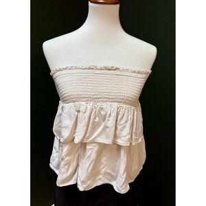 Isa &‎ Ella Smocked Tiered Beige Tube Top Size M